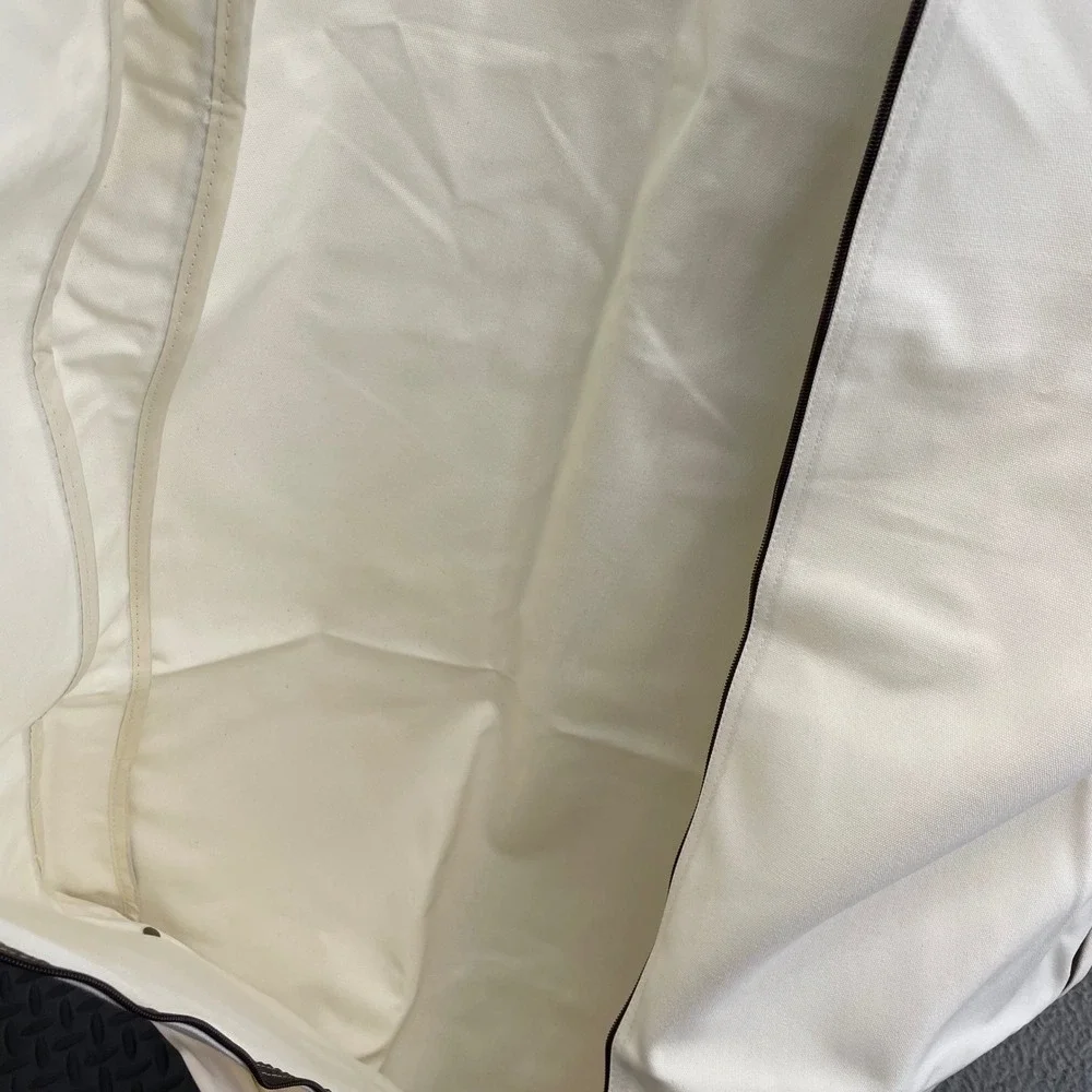 Hermes Garment Bag Unisex OS Adult Cream Canvas Brown Trim Logo Travel Case